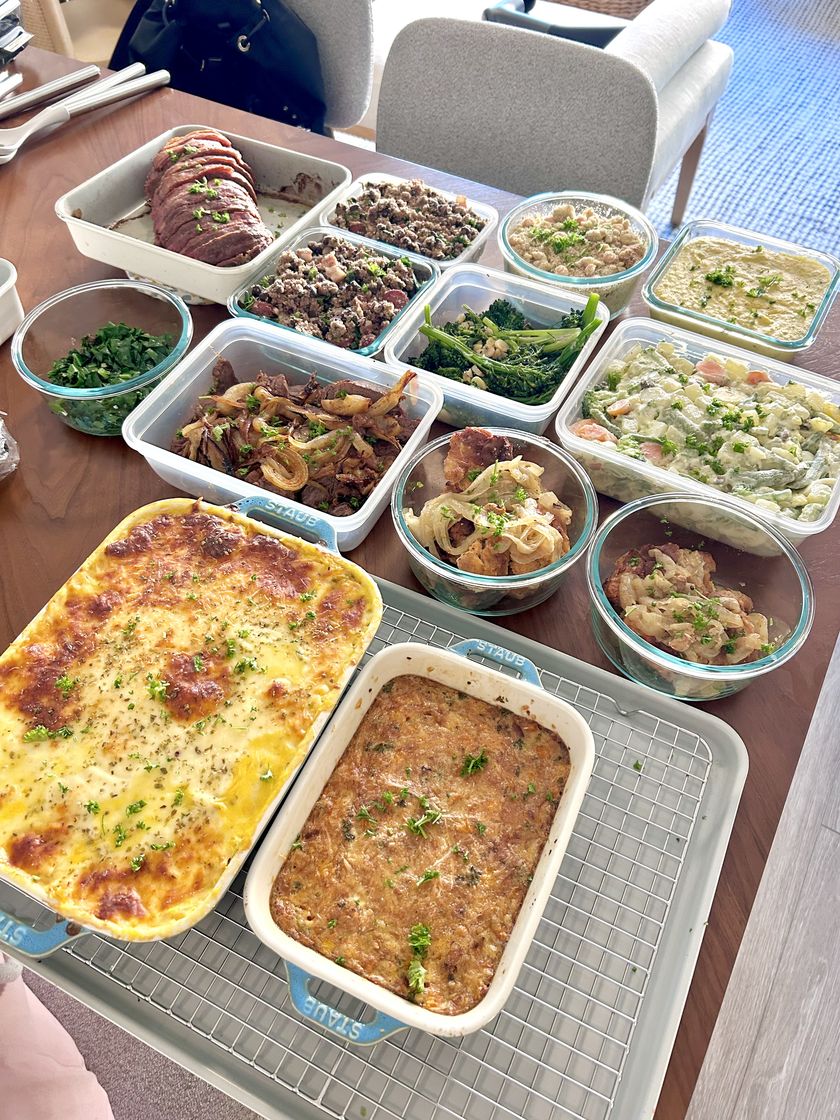 Dishes coming out of the oven
